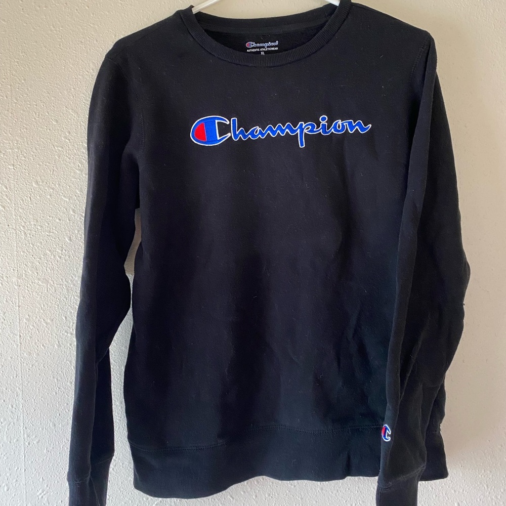 Black youth XL champion crewneck